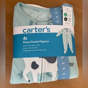 Carter's Light Green Fleece Footie Pajama